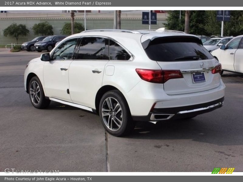 White Diamond Pearl / Espresso 2017 Acura MDX Advance
