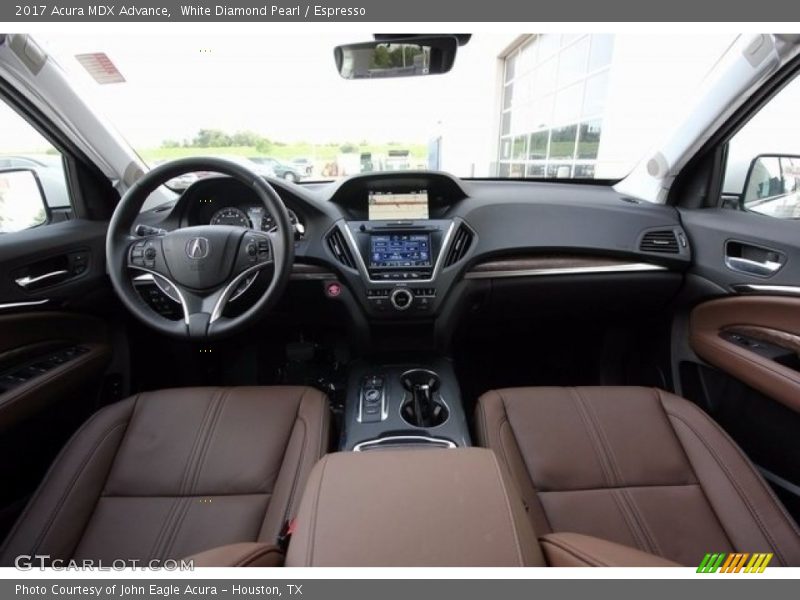 White Diamond Pearl / Espresso 2017 Acura MDX Advance