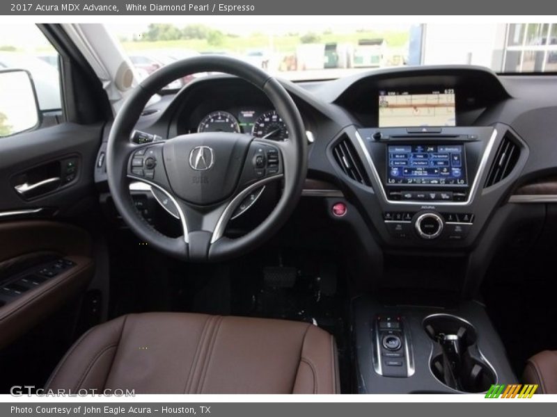 White Diamond Pearl / Espresso 2017 Acura MDX Advance
