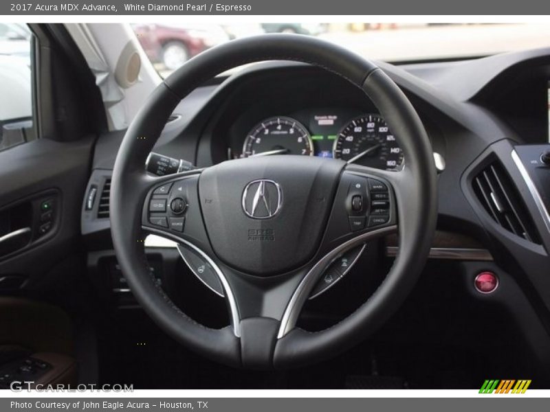 White Diamond Pearl / Espresso 2017 Acura MDX Advance