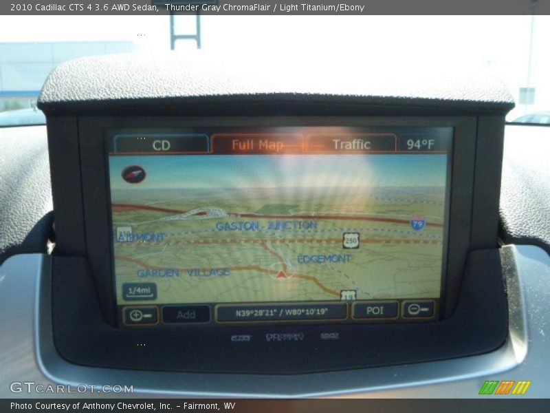 Thunder Gray ChromaFlair / Light Titanium/Ebony 2010 Cadillac CTS 4 3.6 AWD Sedan