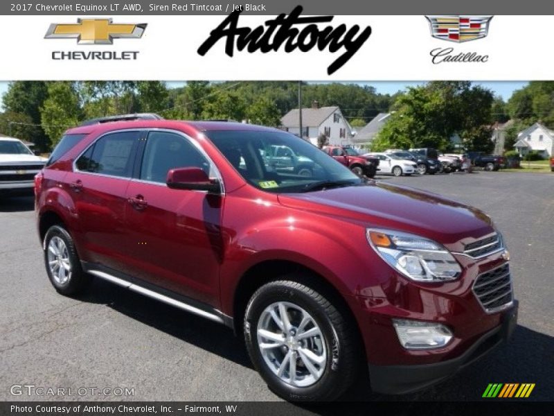 Siren Red Tintcoat / Jet Black 2017 Chevrolet Equinox LT AWD
