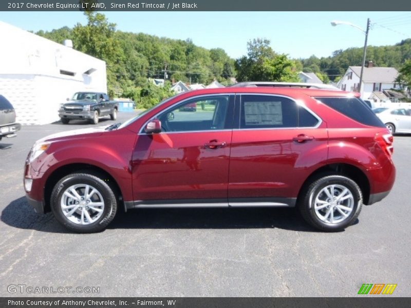 Siren Red Tintcoat / Jet Black 2017 Chevrolet Equinox LT AWD