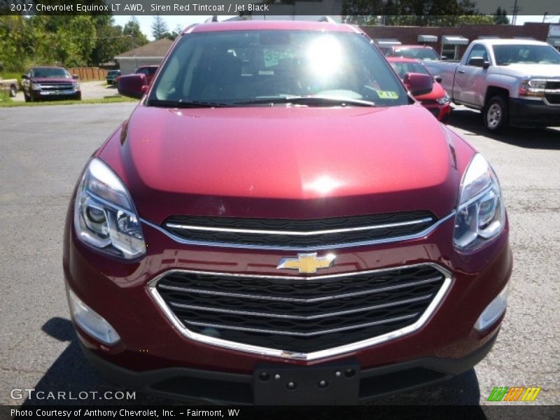 Siren Red Tintcoat / Jet Black 2017 Chevrolet Equinox LT AWD