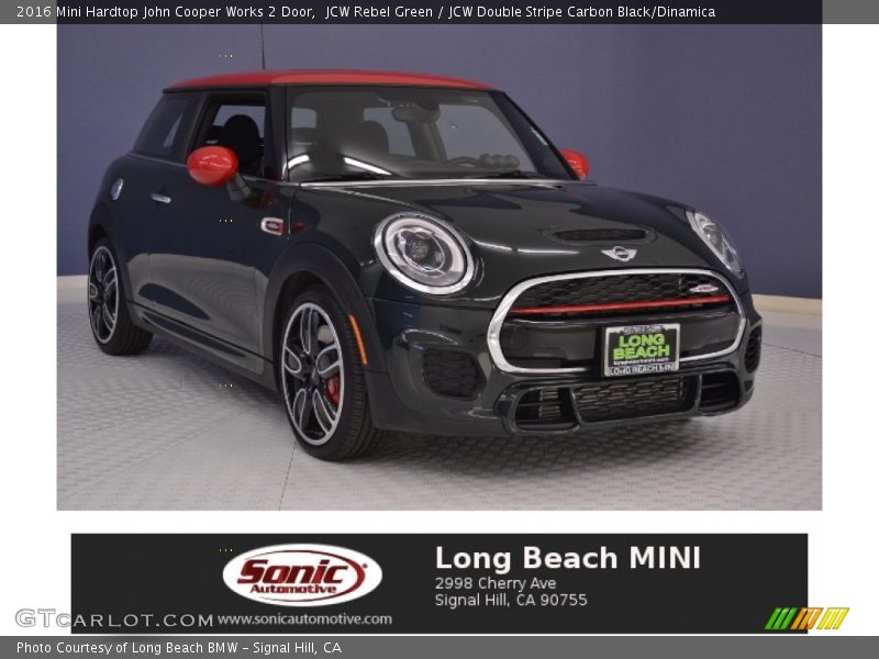 JCW Rebel Green / JCW Double Stripe Carbon Black/Dinamica 2016 Mini Hardtop John Cooper Works 2 Door