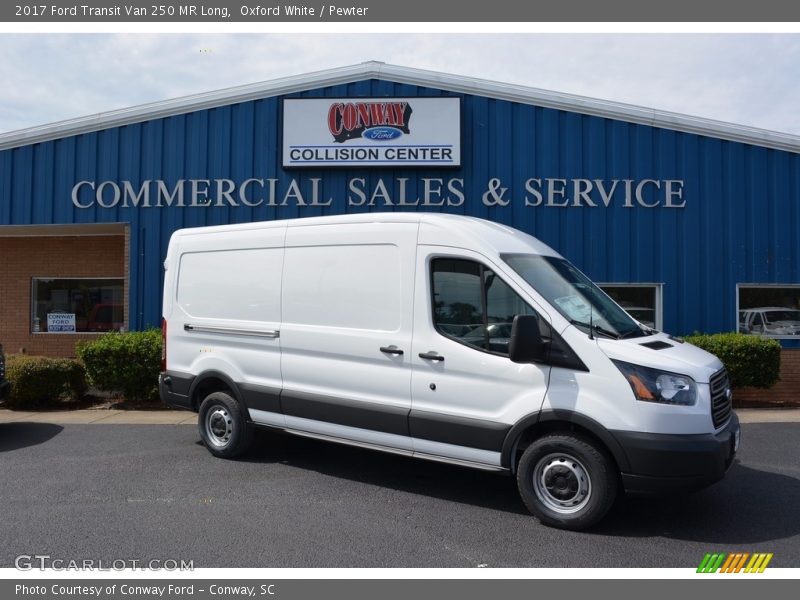 Oxford White / Pewter 2017 Ford Transit Van 250 MR Long