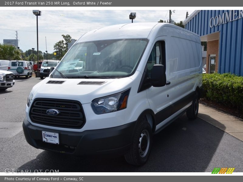 Oxford White / Pewter 2017 Ford Transit Van 250 MR Long