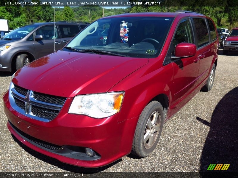 Deep Cherry Red Crystal Pearl / Black/Light Graystone 2011 Dodge Grand Caravan Crew