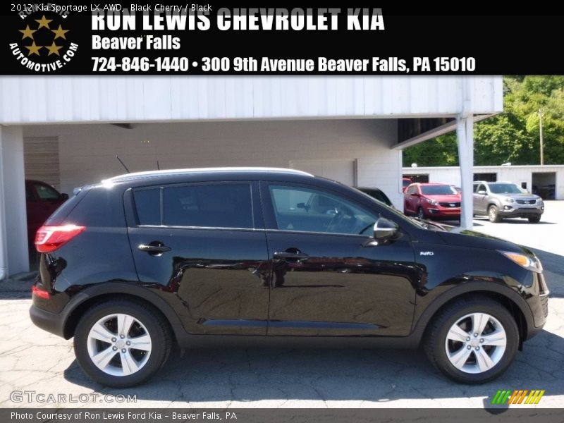 Black Cherry / Black 2012 Kia Sportage LX AWD