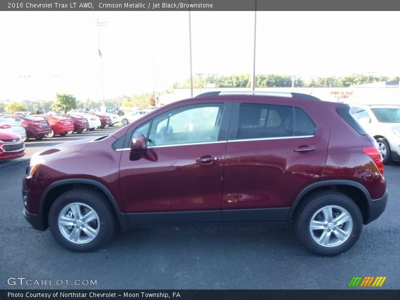 Crimson Metallic / Jet Black/Brownstone 2016 Chevrolet Trax LT AWD