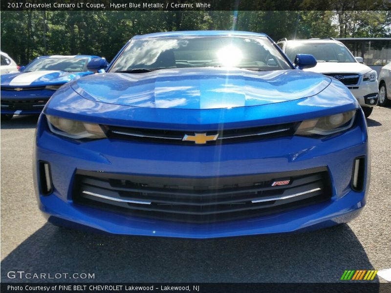 Hyper Blue Metallic / Ceramic White 2017 Chevrolet Camaro LT Coupe