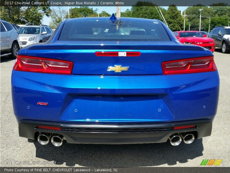 Hyper Blue Metallic / Ceramic White 2017 Chevrolet Camaro LT Coupe