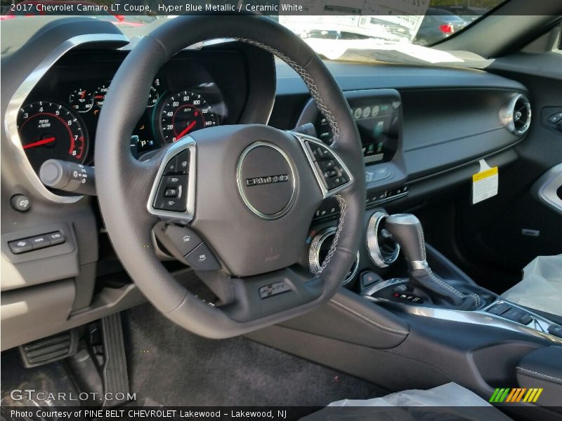 Hyper Blue Metallic / Ceramic White 2017 Chevrolet Camaro LT Coupe