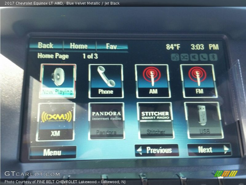 Blue Velvet Metallic / Jet Black 2017 Chevrolet Equinox LT AWD