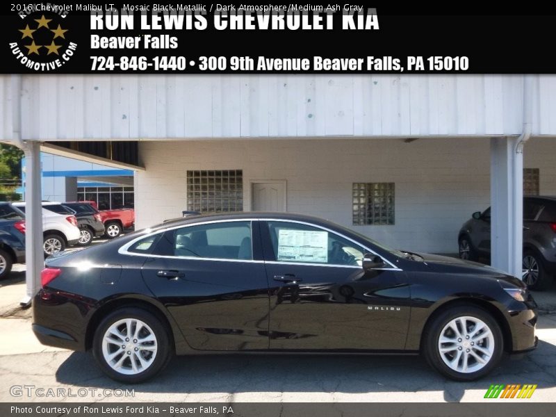 Mosaic Black Metallic / Dark Atmosphere/Medium Ash Gray 2016 Chevrolet Malibu LT