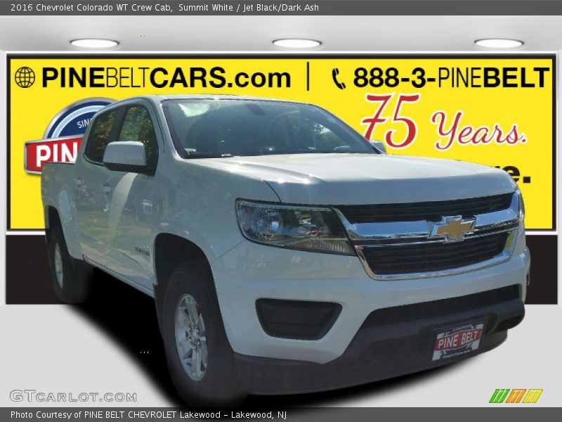 Summit White / Jet Black/Dark Ash 2016 Chevrolet Colorado WT Crew Cab