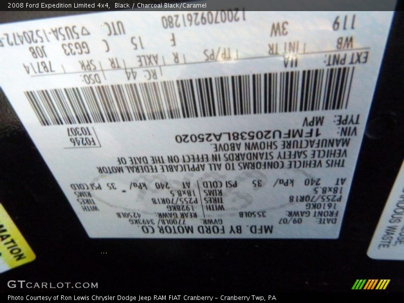 Black / Charcoal Black/Caramel 2008 Ford Expedition Limited 4x4