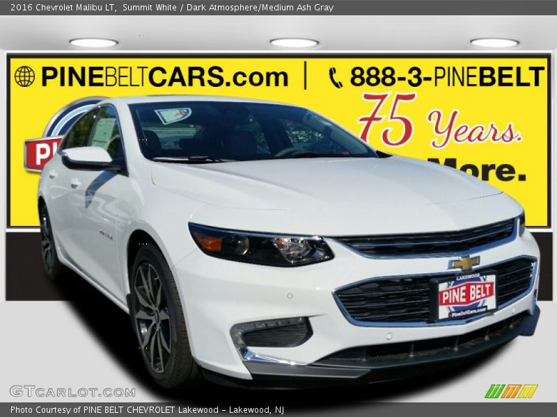 Summit White / Dark Atmosphere/Medium Ash Gray 2016 Chevrolet Malibu LT