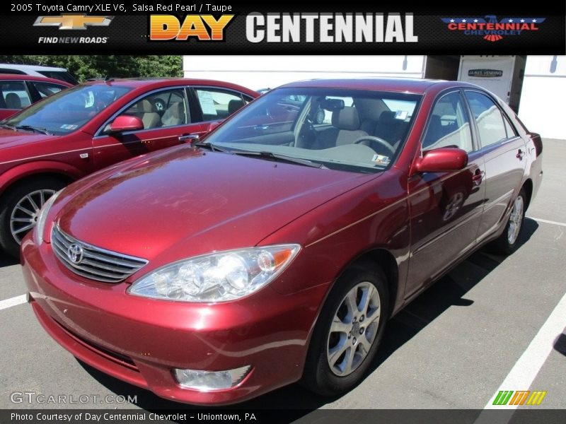 Salsa Red Pearl / Taupe 2005 Toyota Camry XLE V6
