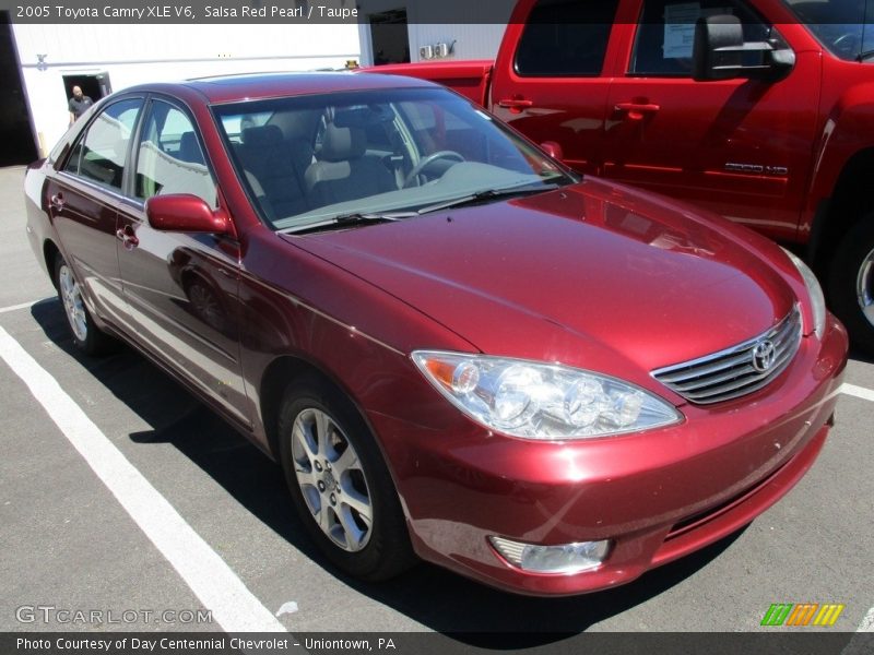 Salsa Red Pearl / Taupe 2005 Toyota Camry XLE V6