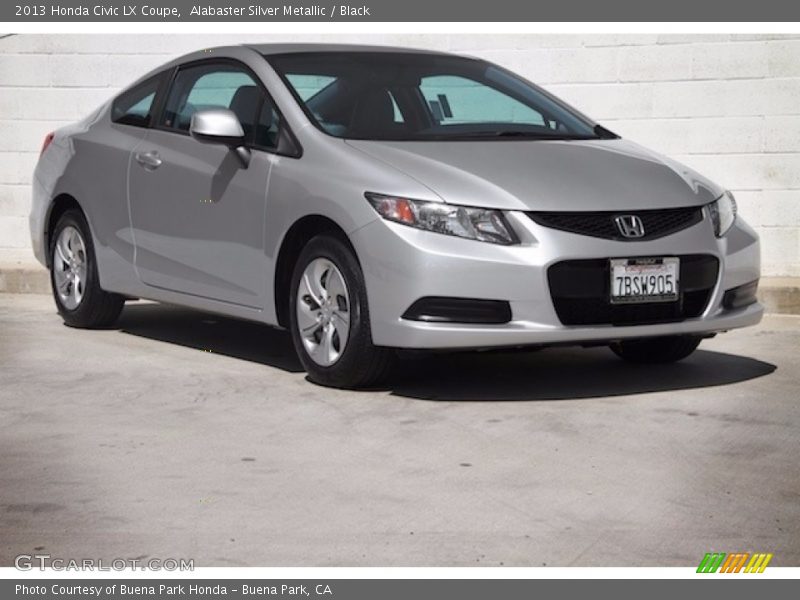 Alabaster Silver Metallic / Black 2013 Honda Civic LX Coupe