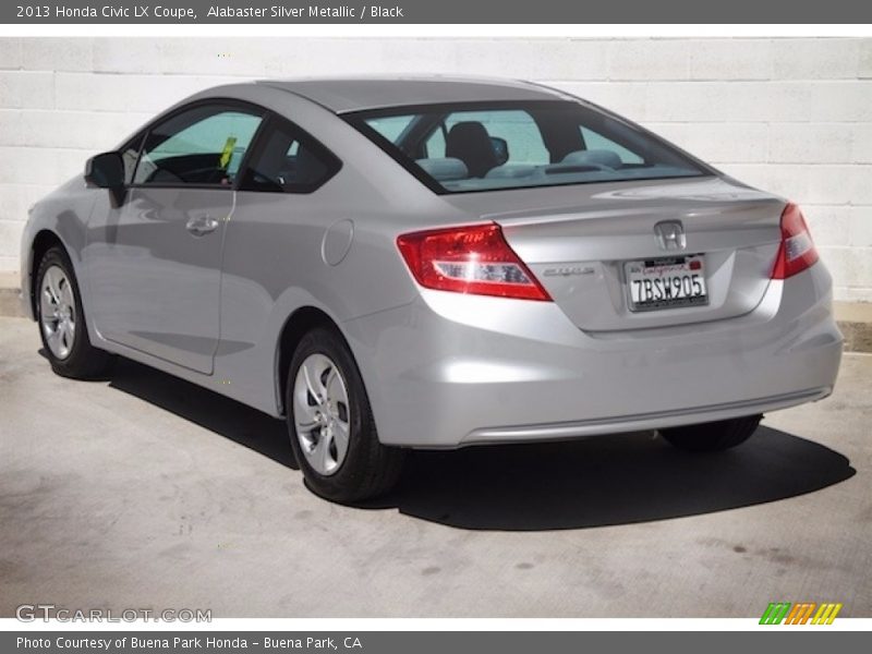 Alabaster Silver Metallic / Black 2013 Honda Civic LX Coupe