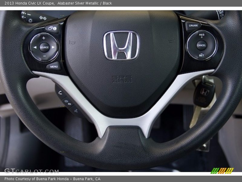 Alabaster Silver Metallic / Black 2013 Honda Civic LX Coupe