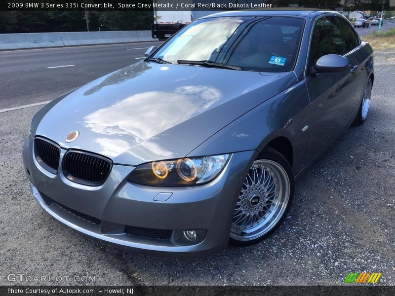 Space Grey Metallic / Coral Red/Black Dakota Leather 2009 BMW 3 Series 335i Convertible