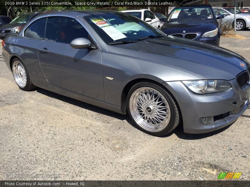 Space Grey Metallic / Coral Red/Black Dakota Leather 2009 BMW 3 Series 335i Convertible