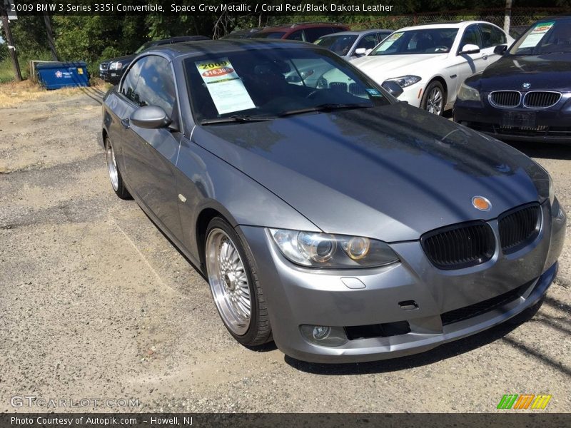 Space Grey Metallic / Coral Red/Black Dakota Leather 2009 BMW 3 Series 335i Convertible