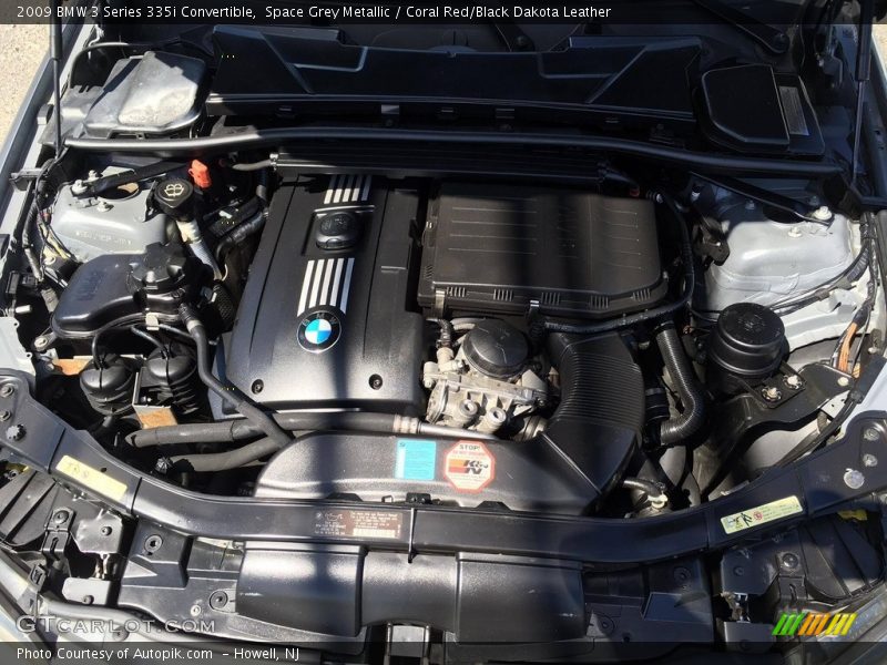 Space Grey Metallic / Coral Red/Black Dakota Leather 2009 BMW 3 Series 335i Convertible