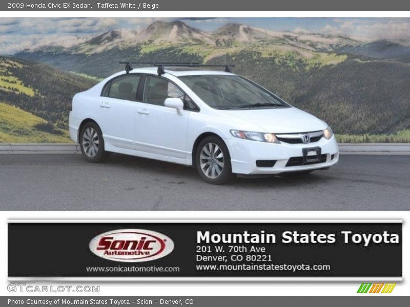 Taffeta White / Beige 2009 Honda Civic EX Sedan