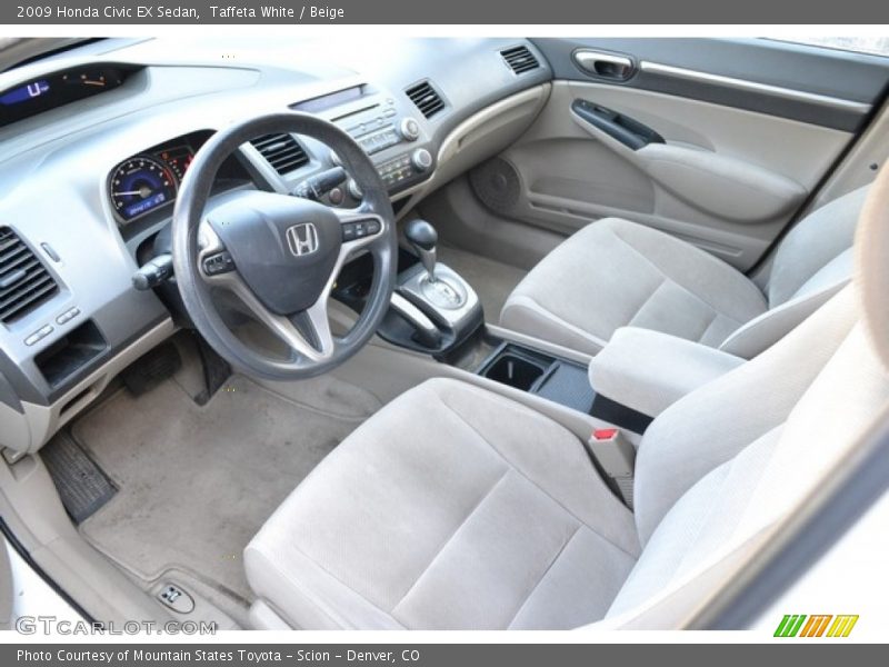 Taffeta White / Beige 2009 Honda Civic EX Sedan