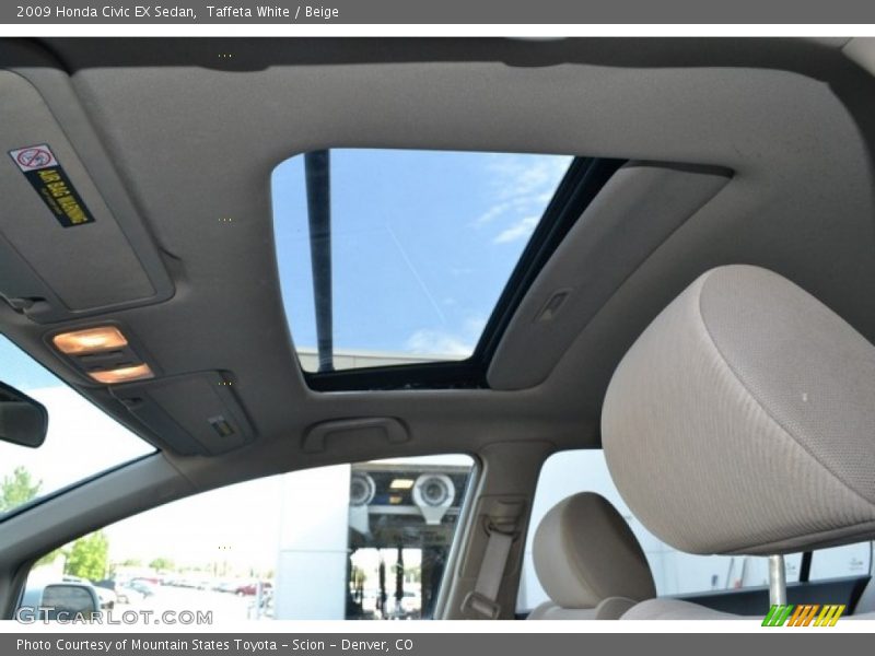 Taffeta White / Beige 2009 Honda Civic EX Sedan