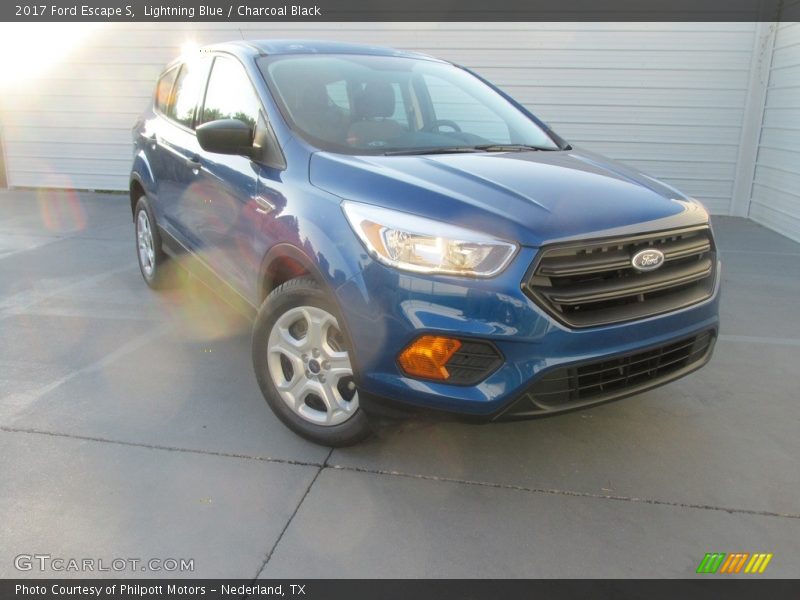 Lightning Blue / Charcoal Black 2017 Ford Escape S