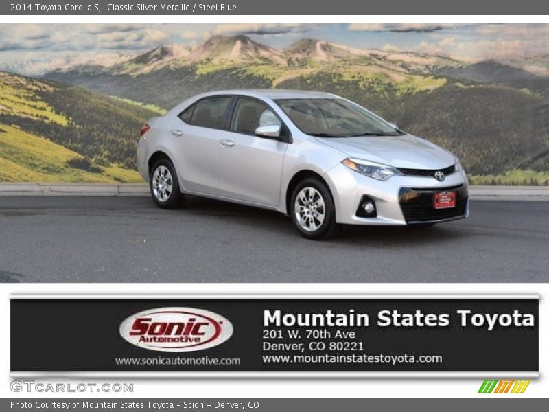 Classic Silver Metallic / Steel Blue 2014 Toyota Corolla S
