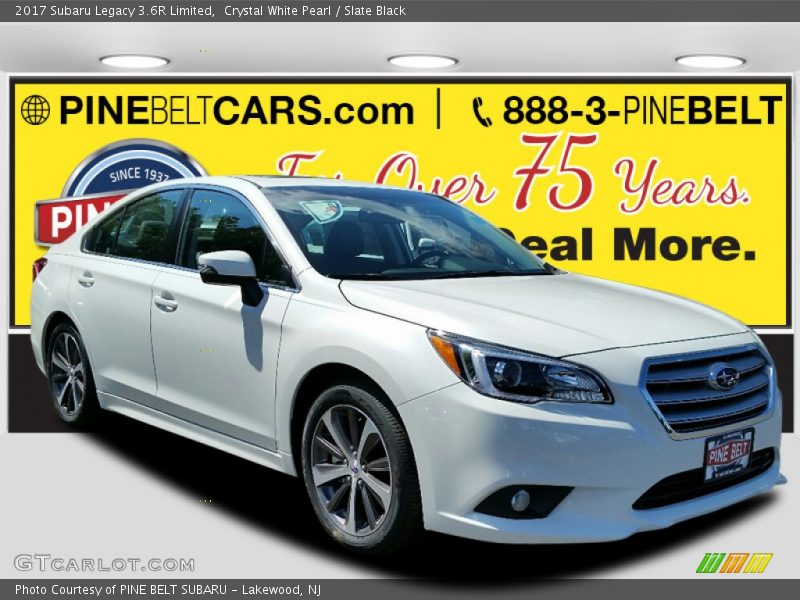 Crystal White Pearl / Slate Black 2017 Subaru Legacy 3.6R Limited