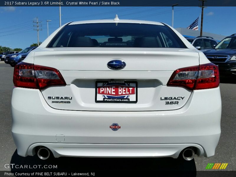 Crystal White Pearl / Slate Black 2017 Subaru Legacy 3.6R Limited