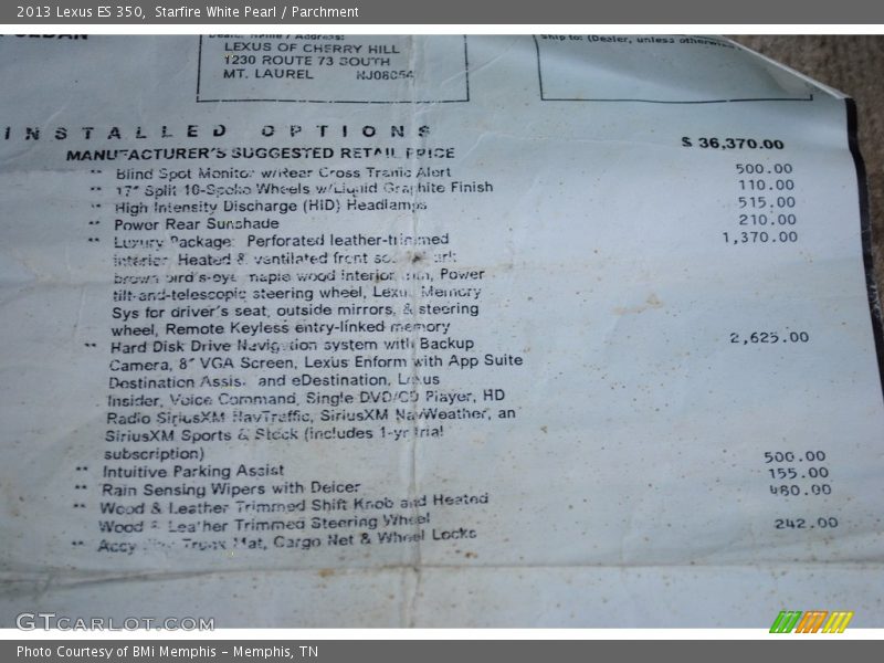 Starfire White Pearl / Parchment 2013 Lexus ES 350