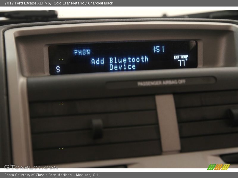 Gold Leaf Metallic / Charcoal Black 2012 Ford Escape XLT V6