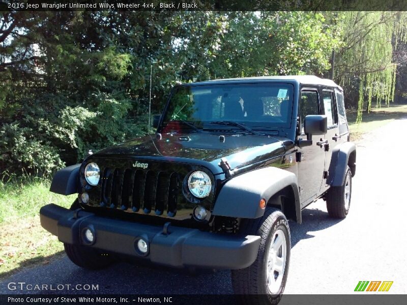 Black / Black 2016 Jeep Wrangler Unlimited Willys Wheeler 4x4