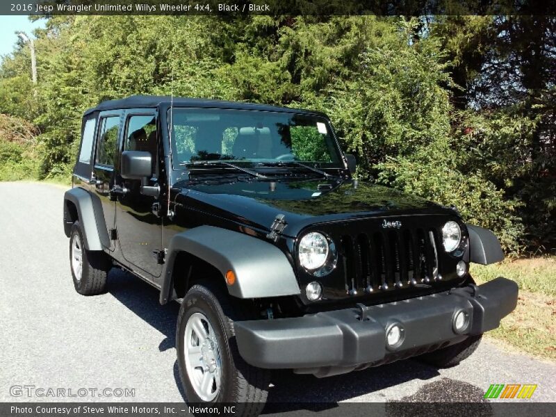 Black / Black 2016 Jeep Wrangler Unlimited Willys Wheeler 4x4