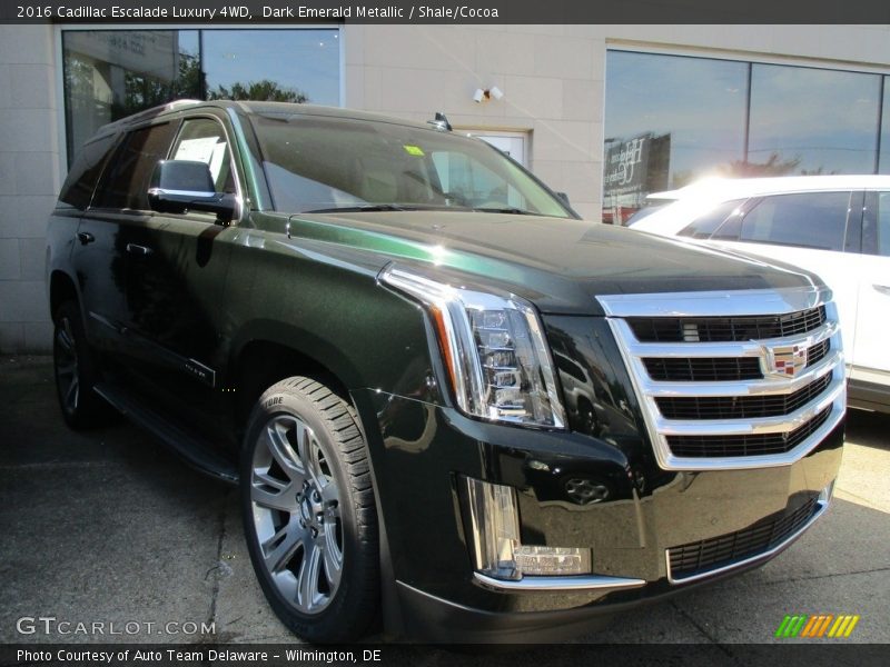 Dark Emerald Metallic / Shale/Cocoa 2016 Cadillac Escalade Luxury 4WD