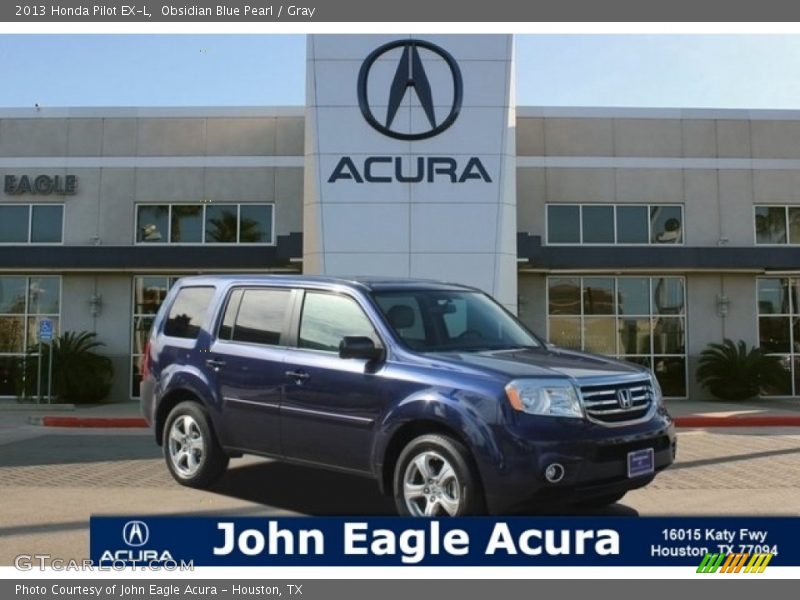 Obsidian Blue Pearl / Gray 2013 Honda Pilot EX-L