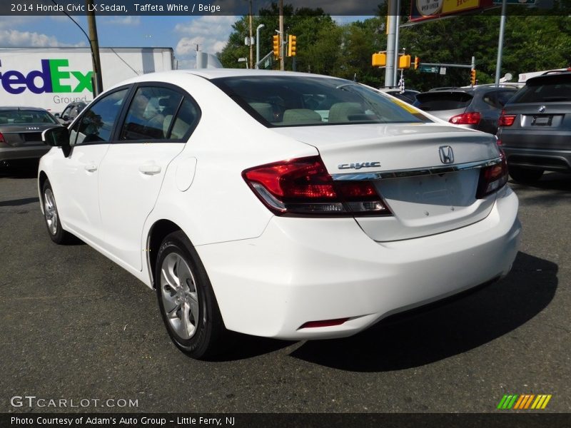 Taffeta White / Beige 2014 Honda Civic LX Sedan