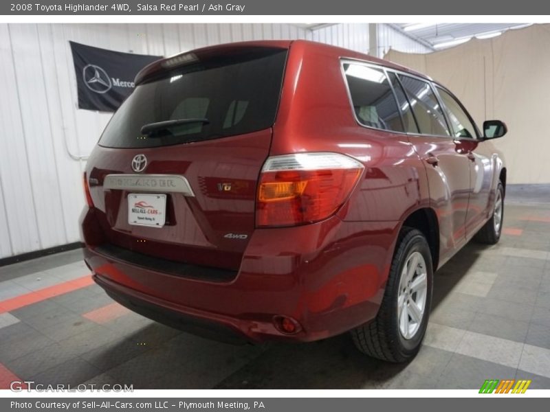 Salsa Red Pearl / Ash Gray 2008 Toyota Highlander 4WD