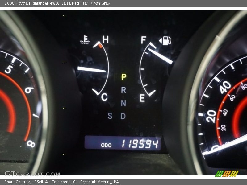 Salsa Red Pearl / Ash Gray 2008 Toyota Highlander 4WD