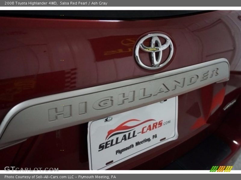 Salsa Red Pearl / Ash Gray 2008 Toyota Highlander 4WD