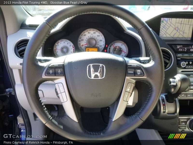 Obsidian Blue Pearl / Gray 2013 Honda Pilot Touring 4WD