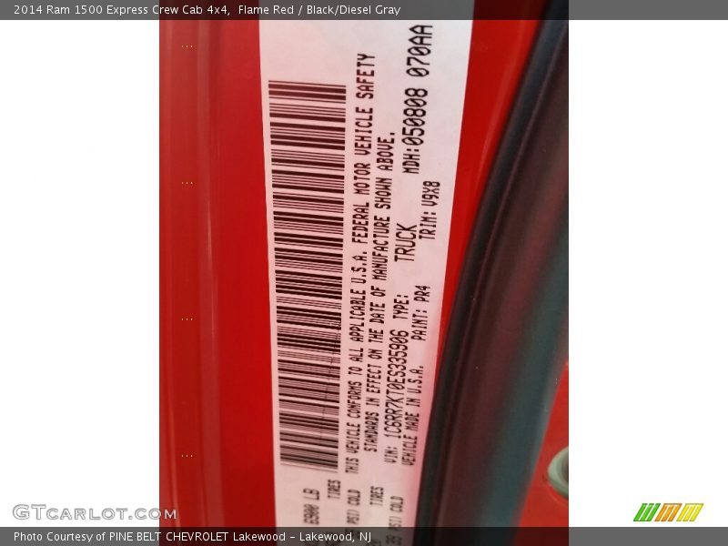 Flame Red / Black/Diesel Gray 2014 Ram 1500 Express Crew Cab 4x4